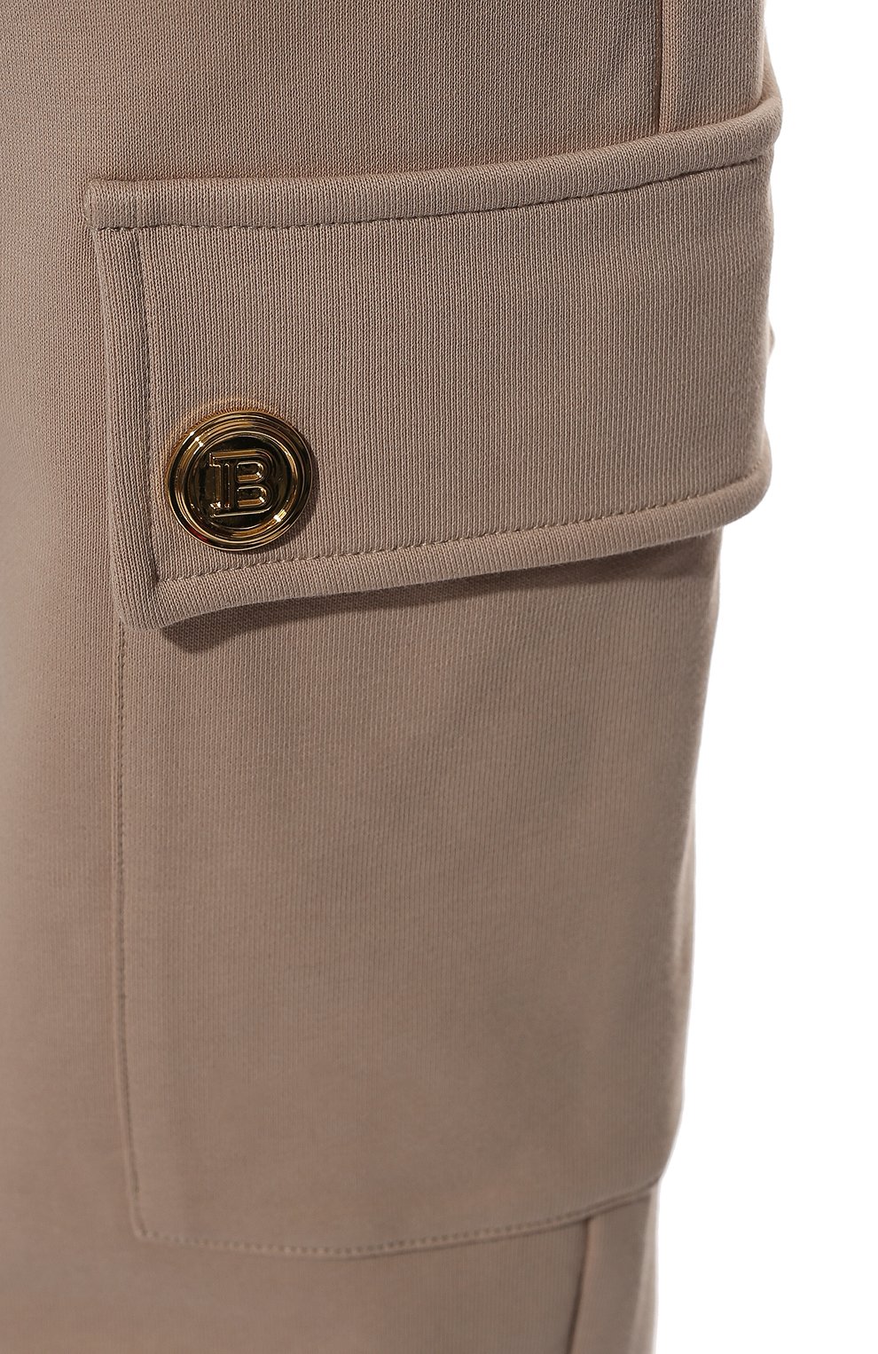 Хлопковые джоггеры BALMAIN бежевого цвета по цене 94750 руб., арт. XF10B055/JB13, фото 5 Хлопковые джоггеры BALMAIN, арт. XF10B055/JB13, фото 5