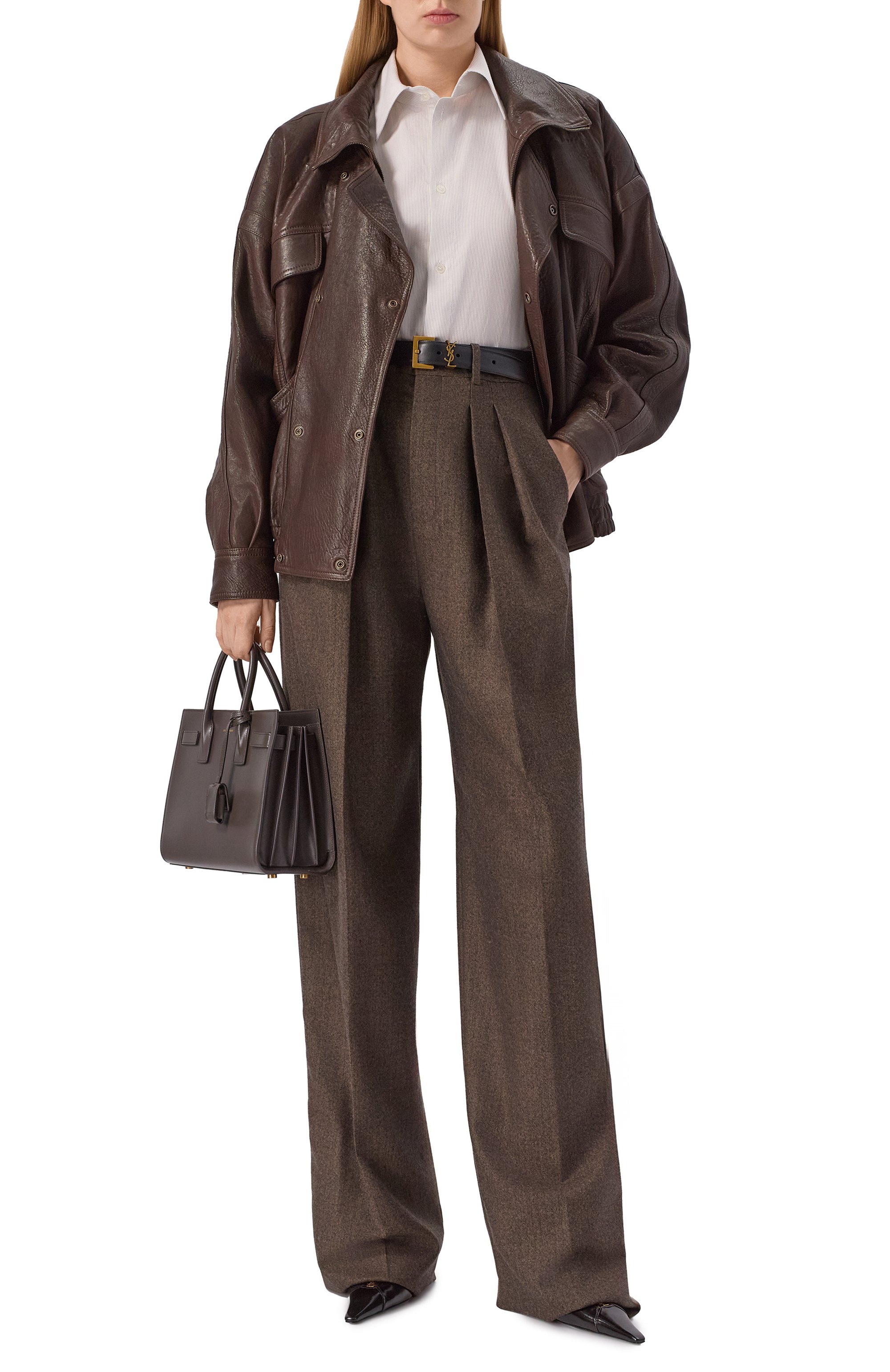 Шерстяные брюки SAINT LAURENT, арт. 824389/Y7K54, фото 2