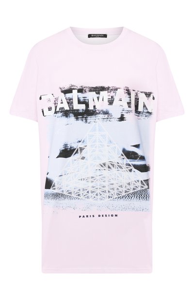 Женская хлопковая футболка BALMAIN, арт. RF01590/I133