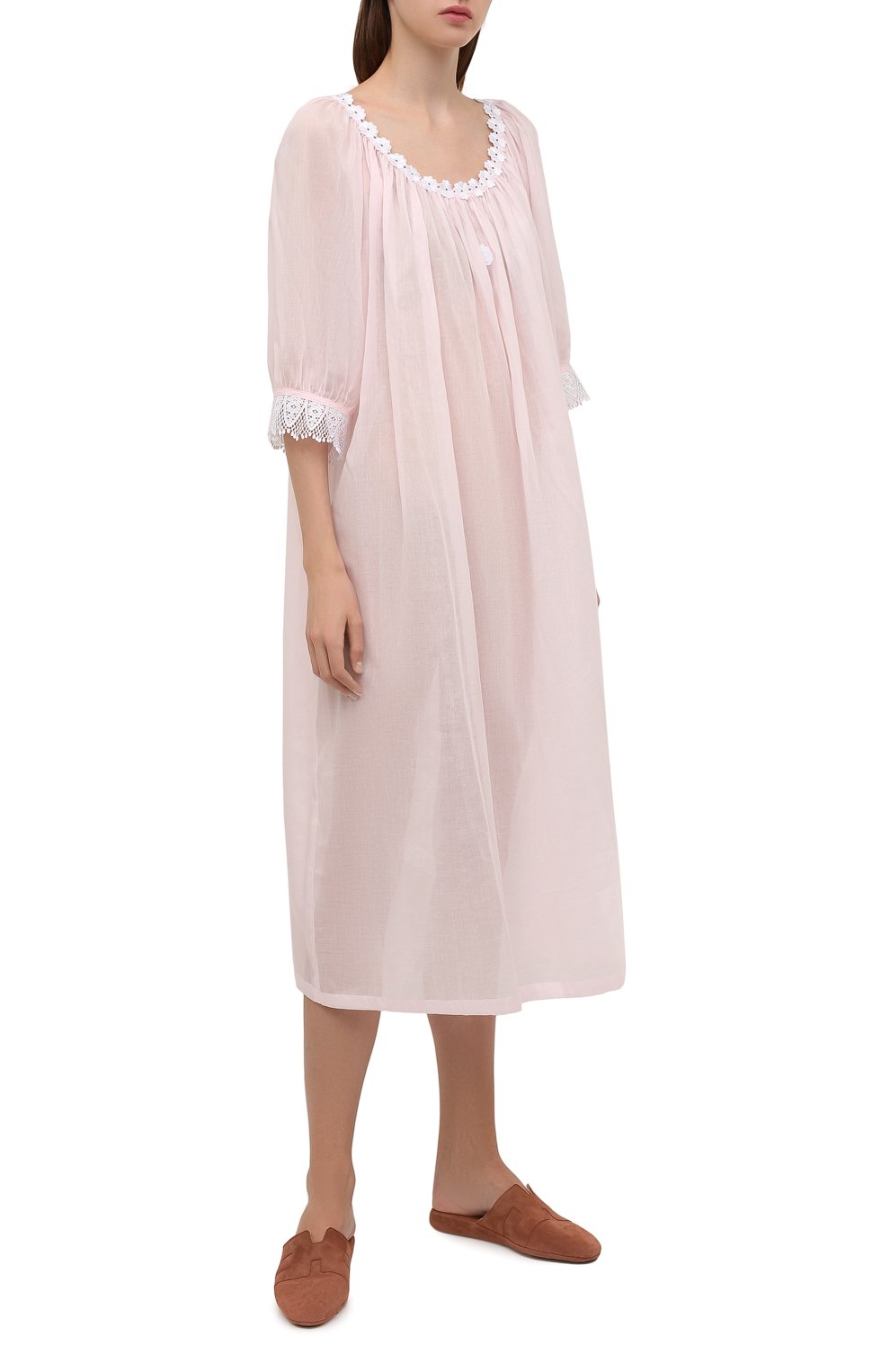 Хлопковая сорочка CELESTINE розового цвета по цене 45400 руб., арт. 10002719/CHARLYN-2 NG, фото 2 Хлопковая сорочка CELESTINE, арт. 10002719/CHARLYN-2 NG, фото 2