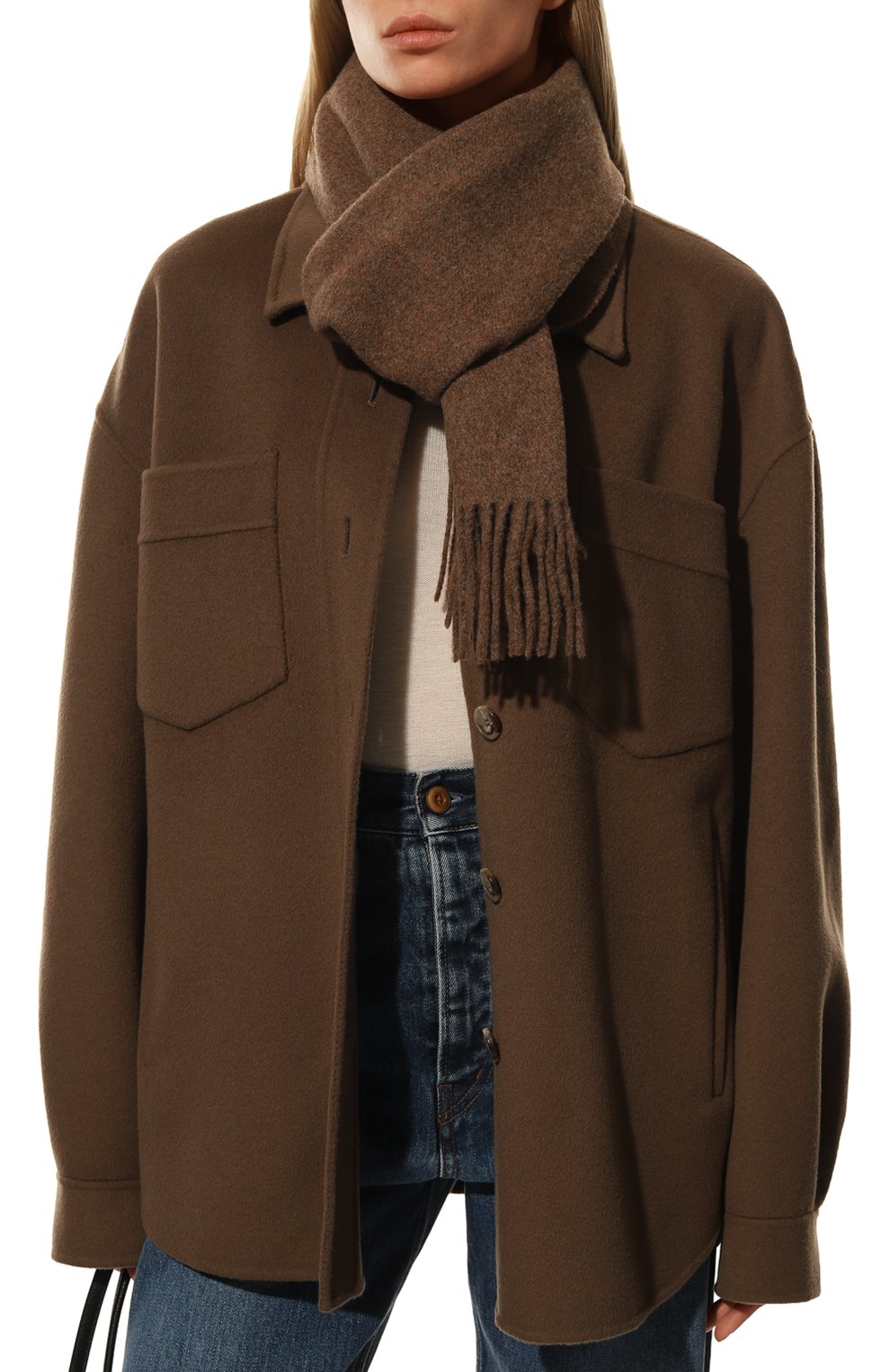 Шерстяной шарф AGREEG коричневого цвета по цене 60000 руб., арт. 09181135, фото 2 Шерстяной шарф AGREEG, арт. 09181135, фото 2