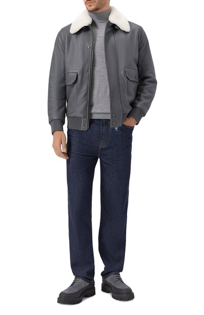 Мужс кой бомбер с воротником из овчины BRIONI, арт. PLBM0L/P7708