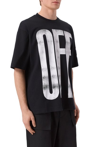 Хлопковая футболка OFF-WHITE, арт. 0MAA120F25JER00L, фото 3