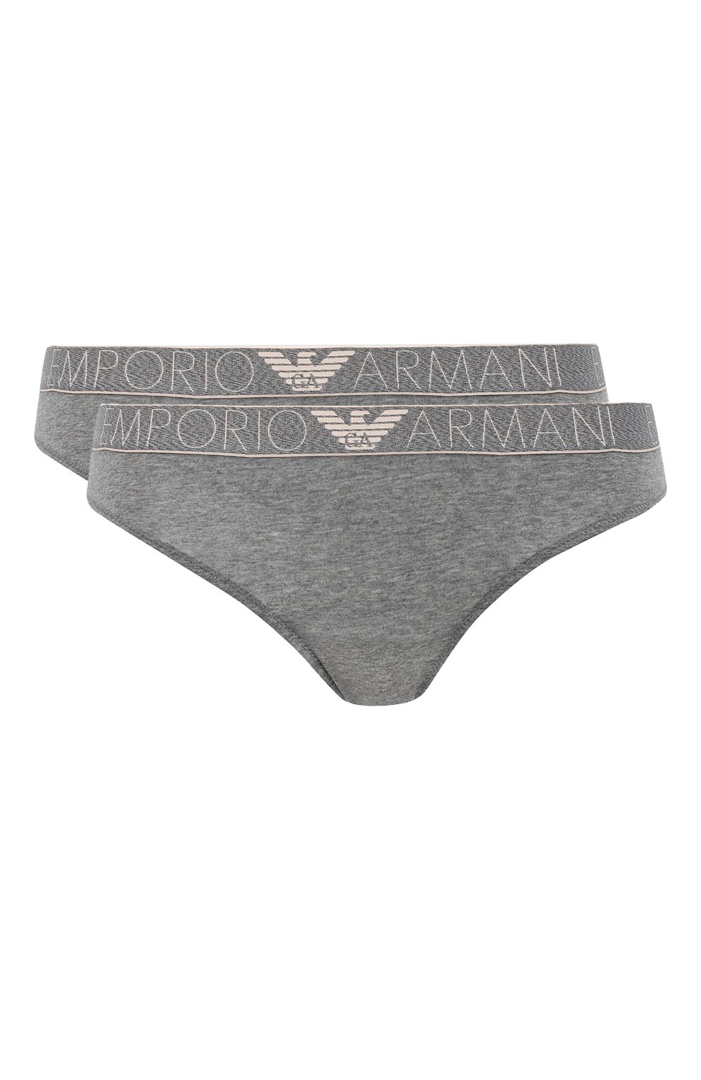 Комплект из двух трусов EMPORIO ARMANI серого цвета по цене 5765 руб., арт. 163337/0A317, фото 1 Комплект из двух трусов EMPORIO ARMANI, арт. 163337/0A317, фото 1