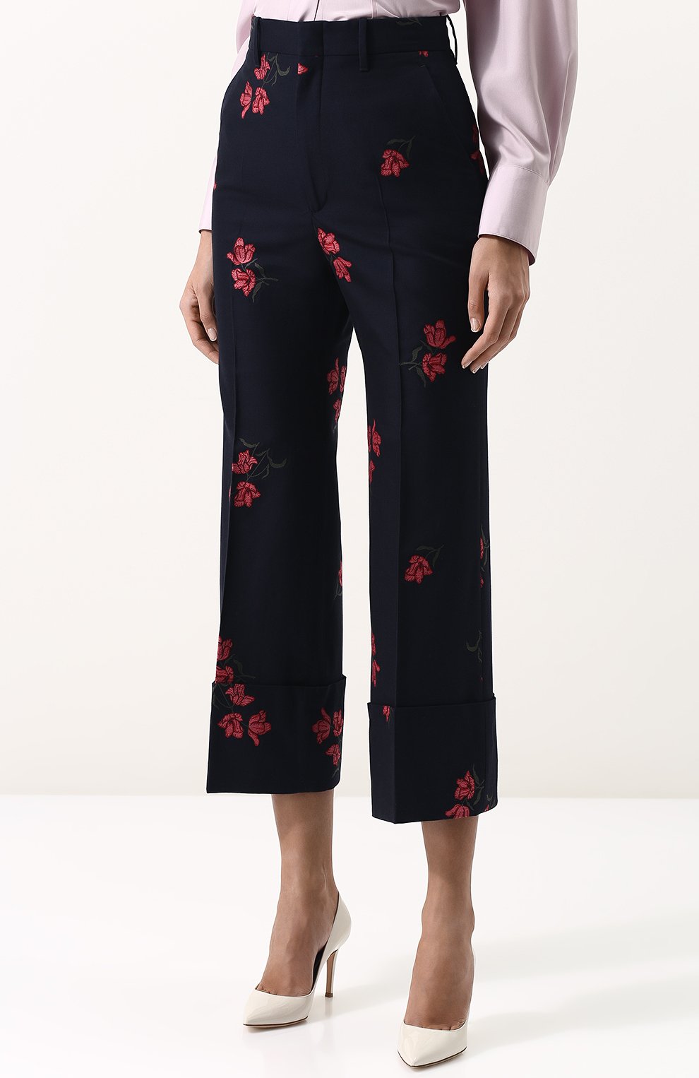 Брюки из смеси хлопка и шерсти с вышивкой GUCCI, арт. 488439/ZKM14, фото 3