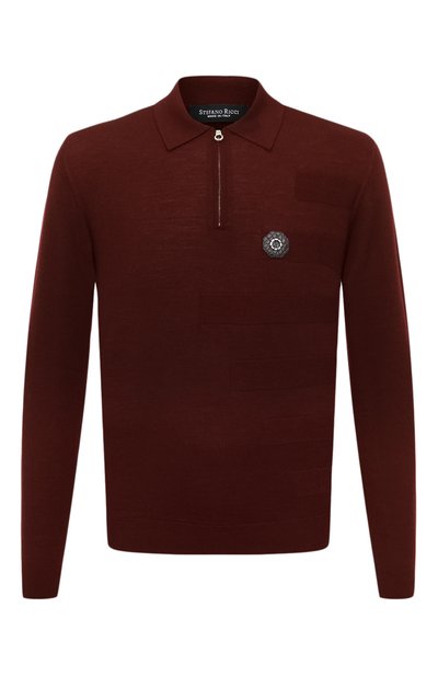 Мужская шерстяное поло с отделкой из кожи аллигатора STEFANO RICCI, арт. KE06000AZ1/E23301/ALMIS