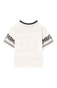 Детская хлопковая футболка DOLCE & GABBANA черно-белого цвета, арт. L4JTHV/G70K3/2-6 | Фото 2 (Рукава: Короткие; Мальчики Кросс-КТ: Футболка-одежда; Материал внешний: Хлопок; Ростовка одежда: 5 лет | 110 см, 4 года | 104 см, 6 лет | 116 см, 3 года | 98 см, 2 года | 92 см)