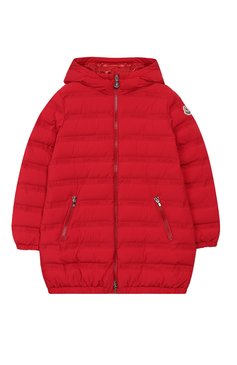 Детская пуховая куртка MONCLER красного цвета, арт. F1-954-1B523-10-539DG/8-10A | Фото 1 (Кросс-КТ: Зима; Девочки Кросс-КТ: Пуховик-верхняя одежда; Рукава: Длинные; Материал внешний: Синтетический материал; Материал подклада: Синтетический материал; Материал утеплителя: Пух и перо; Статус проверки: Проверена категория)