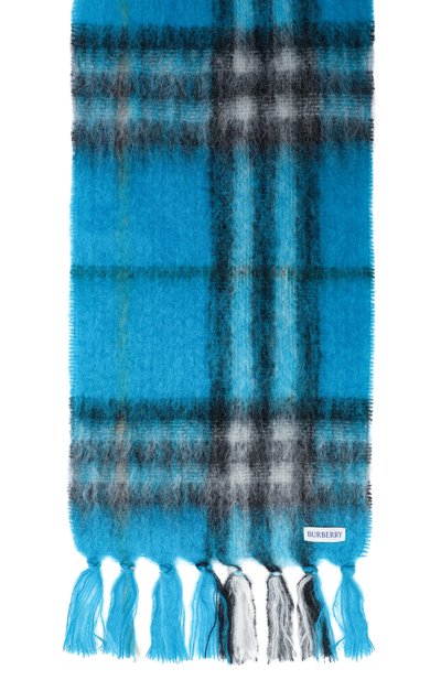 Шерстяной шарф BURBERRY синего цвета по цене 73950 руб., арт. 8112966, фото 4 Шерстяной шарф BURBERRY, арт. 8112966, фото 4