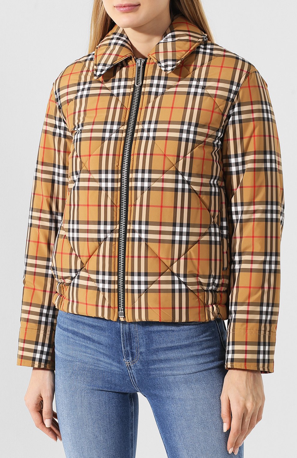 Стеганая куртка на молнии с отложным воротником BURBERRY, арт. 8002677, фото 3