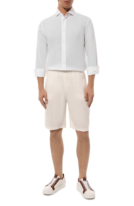 Хлопковая рубашка Brunello Cucinelli MS6660617P Белый  MS6660617P Фото 2