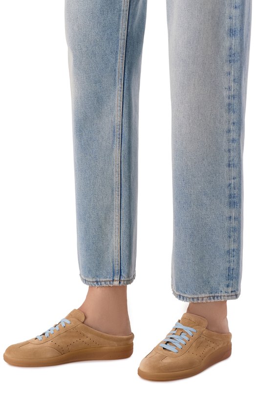 Замшевые кеды Santoni WBPG61347FAITKSN Кремовый  WBPG61347FAITKSN Фото 2