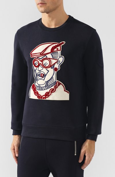 Хлопковый свитшот с нашивкой MONCLER, арт. D2-091-80036-00-829DB, фото 3