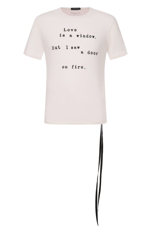 Хлопковая футболка Ann Demeulemeester B0013824/FA206 Кремовый B0013824/FA206