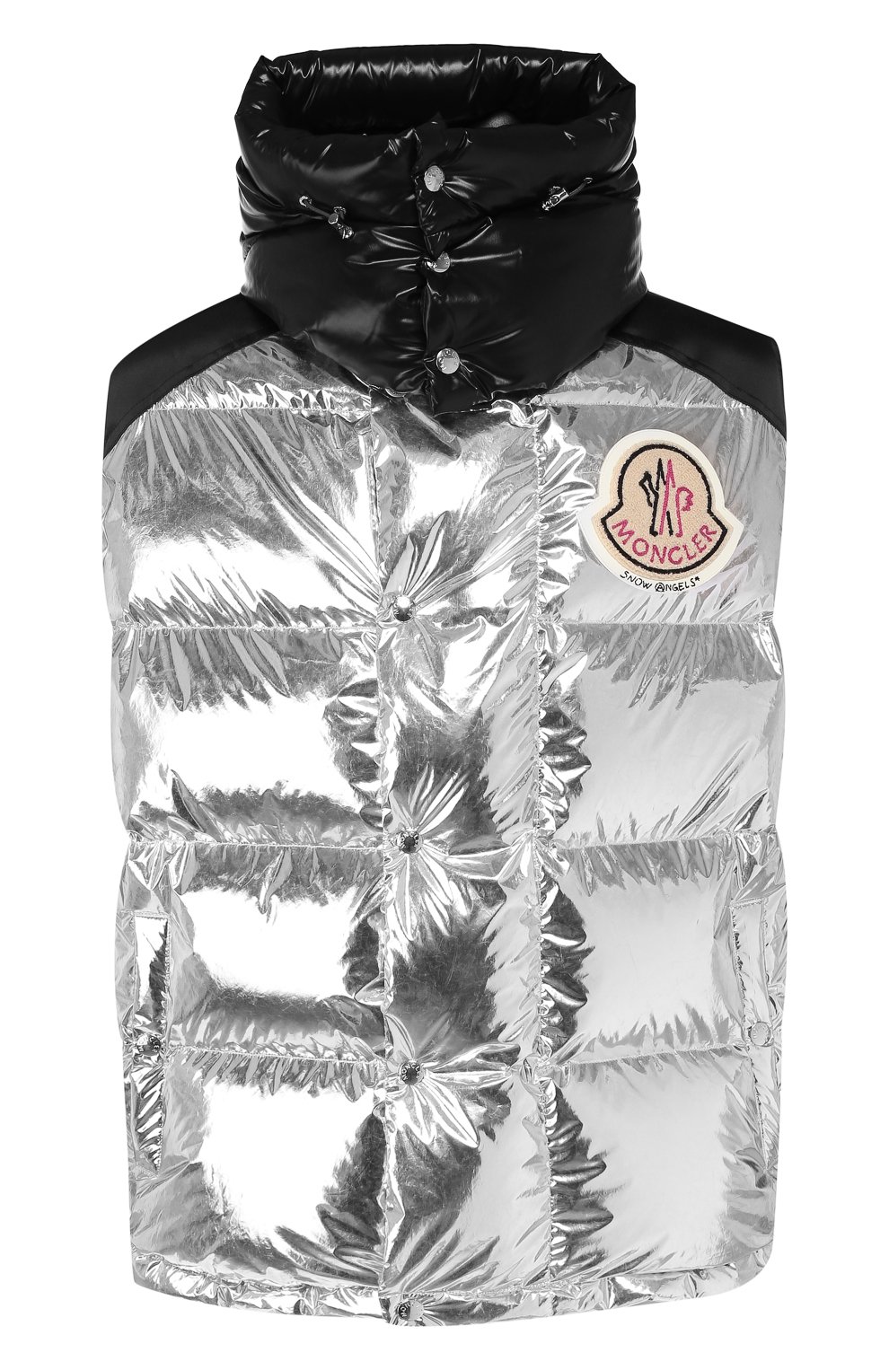 Мужской бежевый пуховый жилет 8 moncler palm angels exen MONCLER