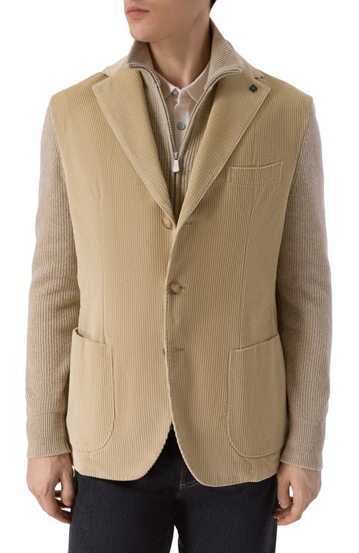 Вельветовый пиджак Gran Sasso 23121/52221 Кремовый  23121/52221 Фото 3