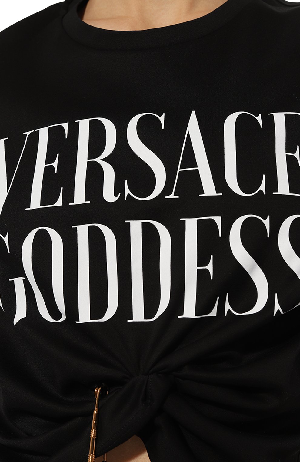 Хлопковая футболка VERSACE черного цвета по цене 69100 руб., арт. 1009137/1A06529, фото 5 Хлопковая футболка VERSACE, арт. 1009137/1A06529, фото 5