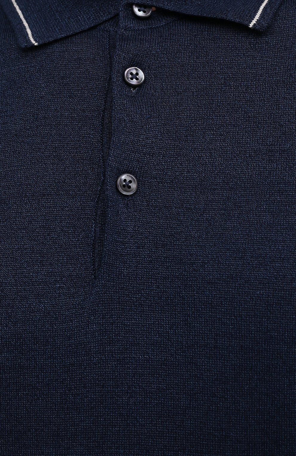 Поло изо льна и хлопка FIORONI темно-синего цвета по цене 43950 руб., арт. MK20701C1, фото 5 Поло изо льна и хлопка FIORONI, арт. MK20701C1, фото 5