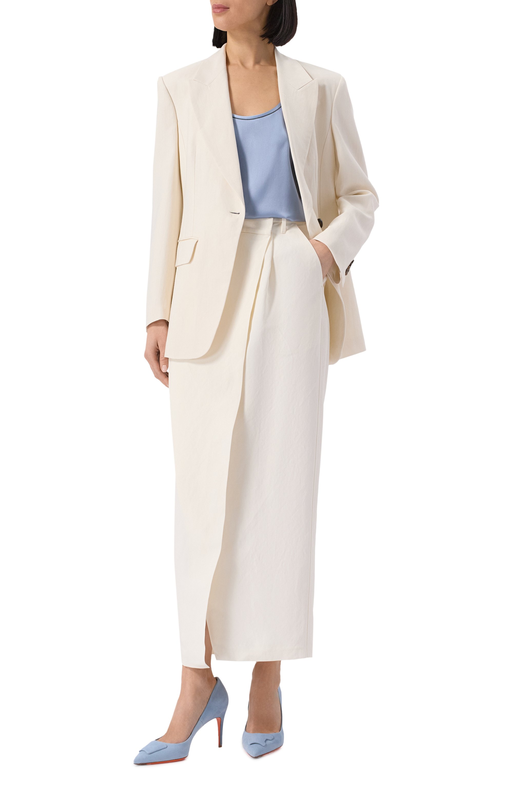 Атласный топ BRUNELLO CUCINELLI, арт. M0C59DE330, фото 2