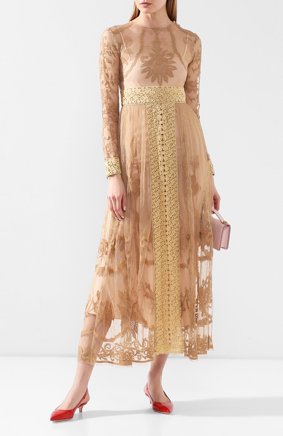 Платье REDVALENTINO бежевого цвета по цене 99850 руб., арт. TR0VA11X/52N, фото 2 Платье REDVALENTINO, арт. TR0VA11X/52N, фото 2