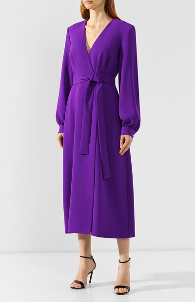 Платье с поясом DRIES VAN NOTEN фиолетового цвета по цене 127500 руб., арт. 191-11082-7178, фото 3 Платье с поясом DRIES VAN NOTEN, арт. 191-11082-7178, фото 3