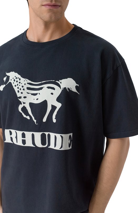 Хлопковая футболка Rhude RHFW25TT01012 Серый  RHFW25TT01012 Фото 5