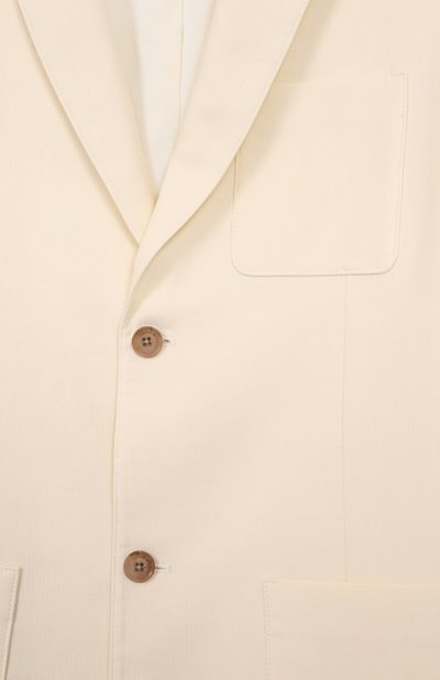 Пиджак из вискозы и хлопка EMPORIO ARMANI кремового цвета по цене 63200 руб., арт. EB000906/AF21040, фото 3 Пиджак из вискозы и хлопка EMPORIO ARMANI, арт. EB000906/AF21040, фото 3