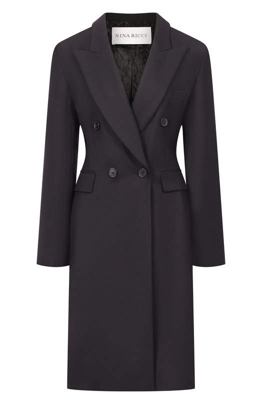 Шерстяное пальто Nina Ricci 26PCMA005/WV0323 Чёрный 26PCMA005/WV0323