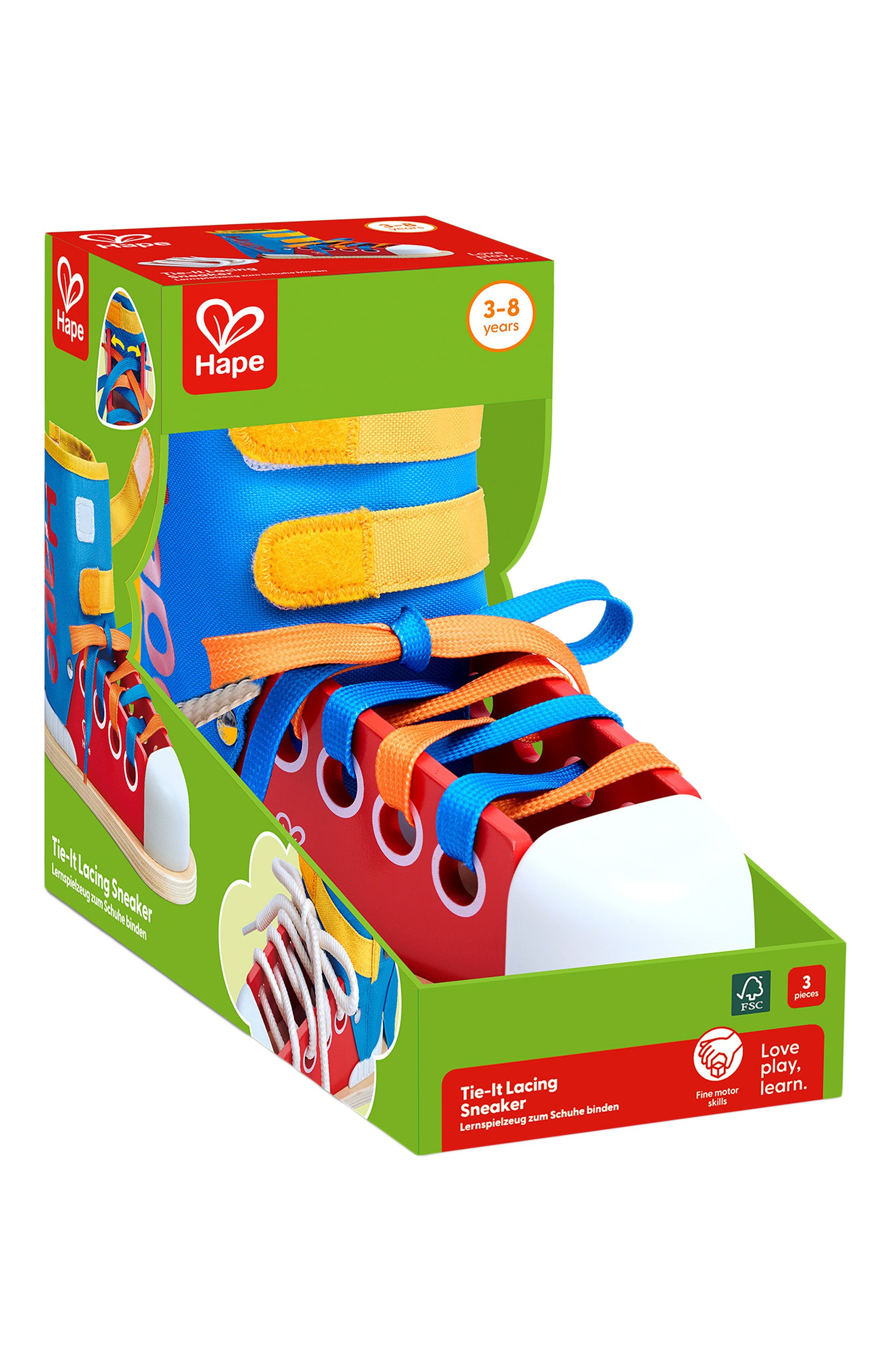 Развивающая игрушка-головоломка завяжи шнурки HAPE разноцветного цвета по цене 4280 руб., арт. E1117_HP, фото 1 Развивающая игрушка-головоломка завяжи шнурки HAPE, арт. E1117_HP, фото 1