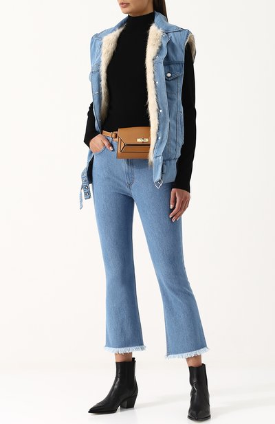Джинсовый жилет свободного кроя с подкладкой из меха бобра YS ARMY PARIS, арт. 8EFG01467D52W, фото 2