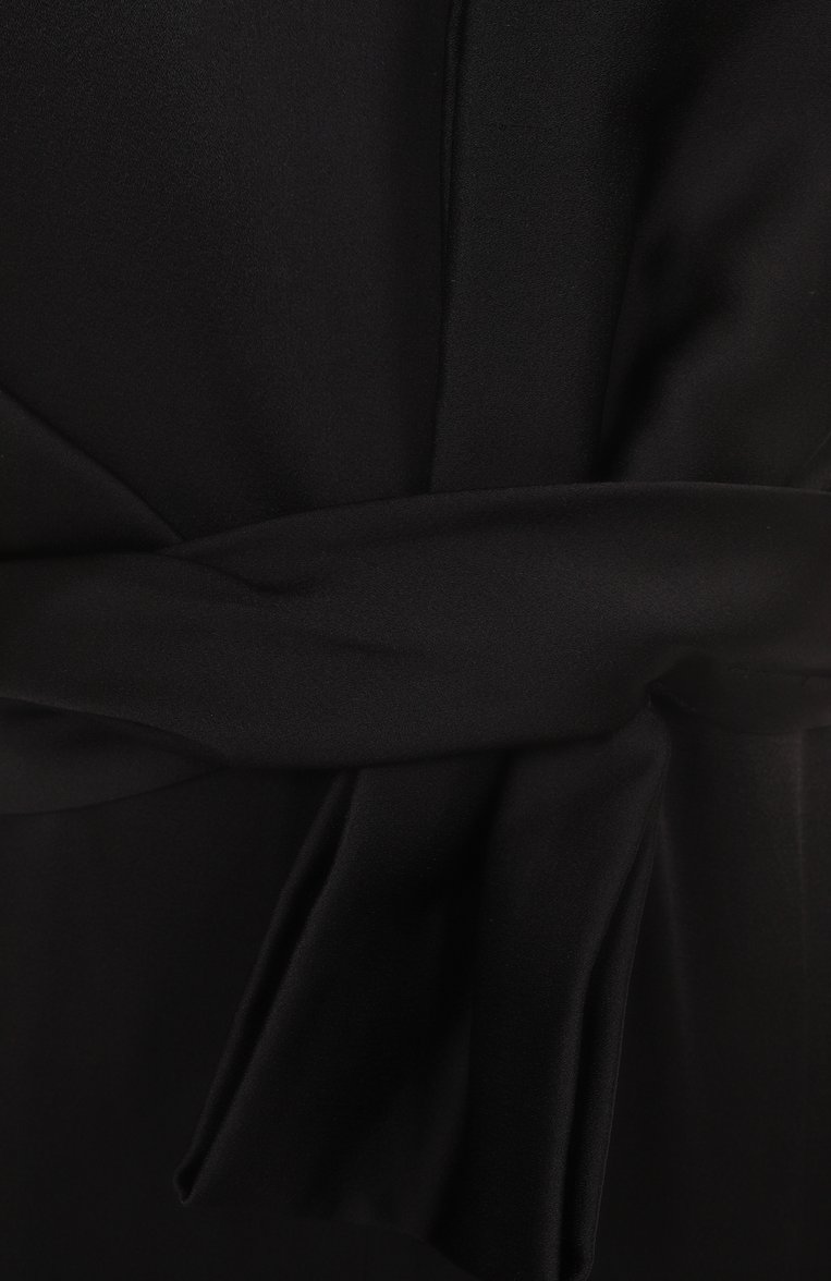 Женский атласный комбинезон MAX MARA STUDIO черного цвета, арт. P0MEZ | Фото 6 (Длина (брюки, джинсы): Удлиненные; Женское Кросс-КТ: Комбинезон-одежда; Случай: Вечерний; Стили: Романтичный; Рукава: Без рукавов; Материал внешний: С�интетический материал; Автоматизация состава: Проставлено; Автоматизация ТО: Проставлено)