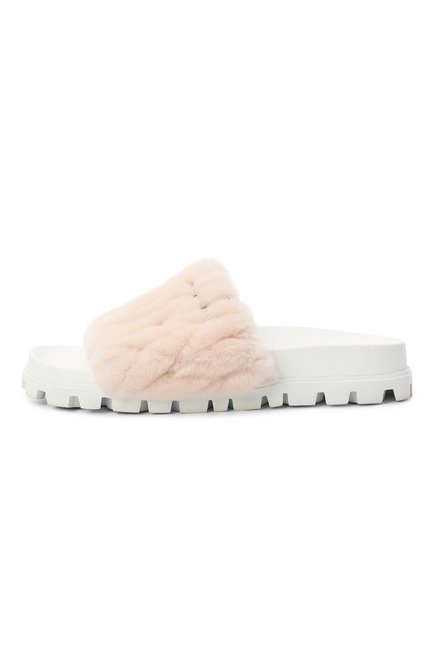 Женские шлепанцы из овчины MIU MIU, арт. 5XX522-3LGI-F0615