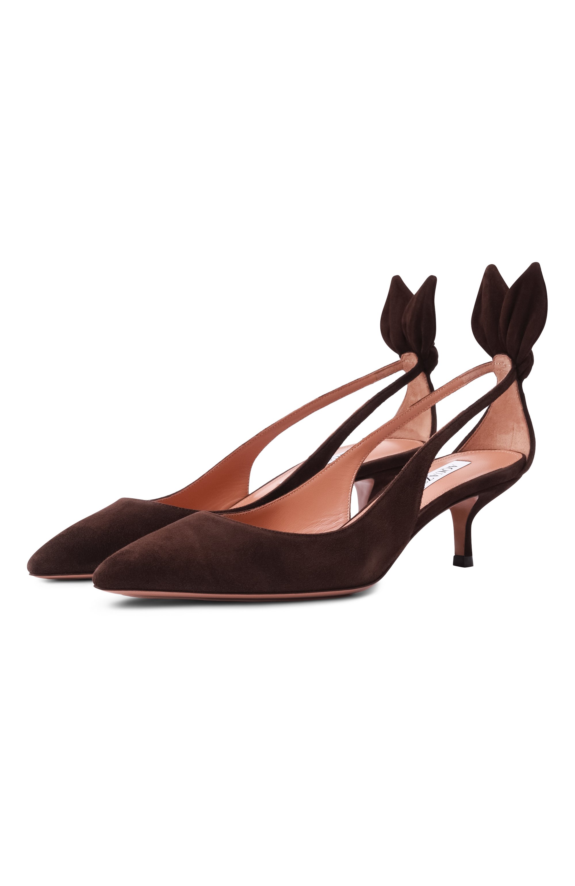 Замшевые туфли bow tie 50 AQUAZZURA, арт. DENMIDP2-SUE-ESP, фото 1