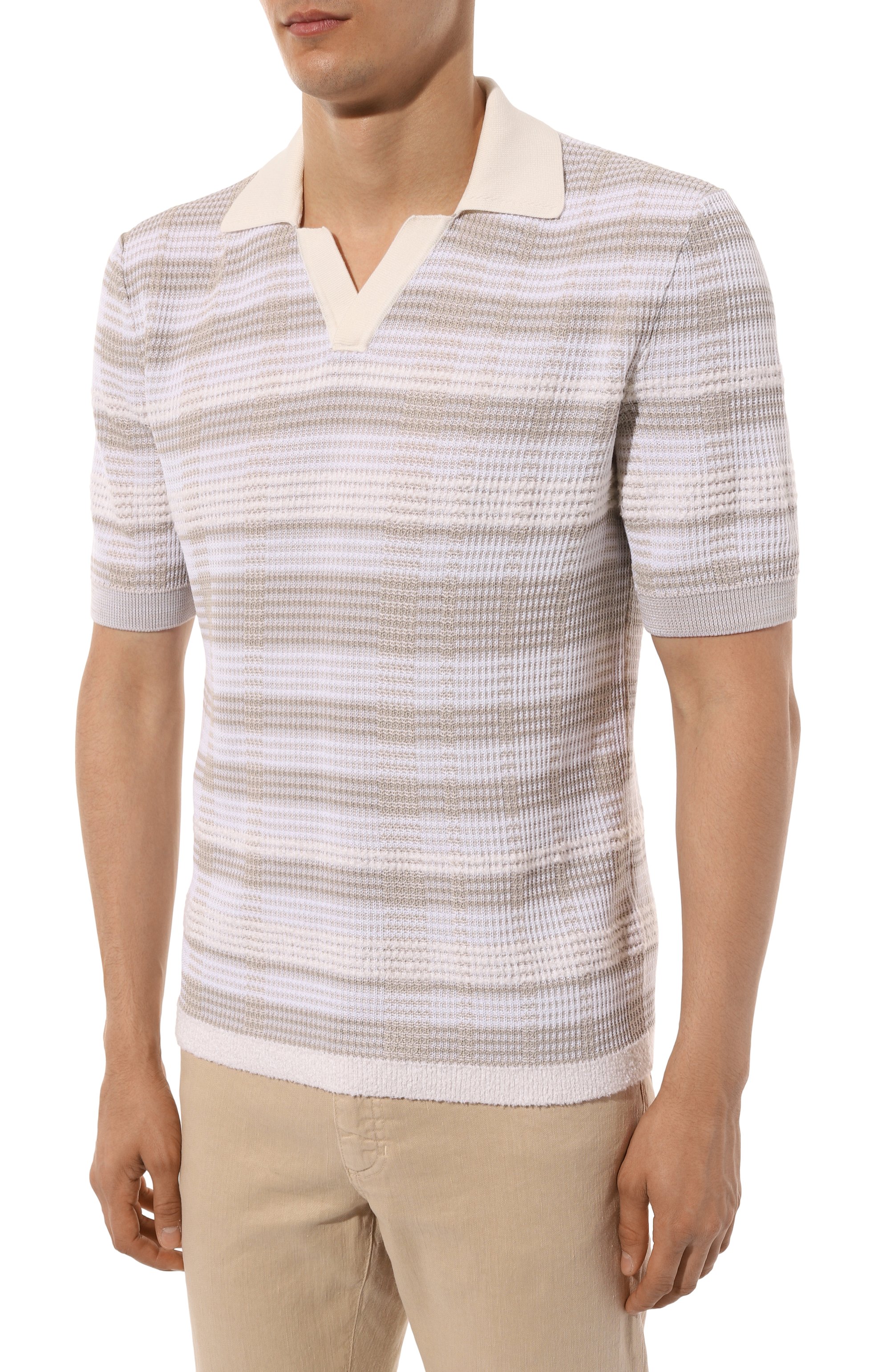 Поло из хлопка и шелка ZEGNA, арт. UDF63A7/C32, фото 3