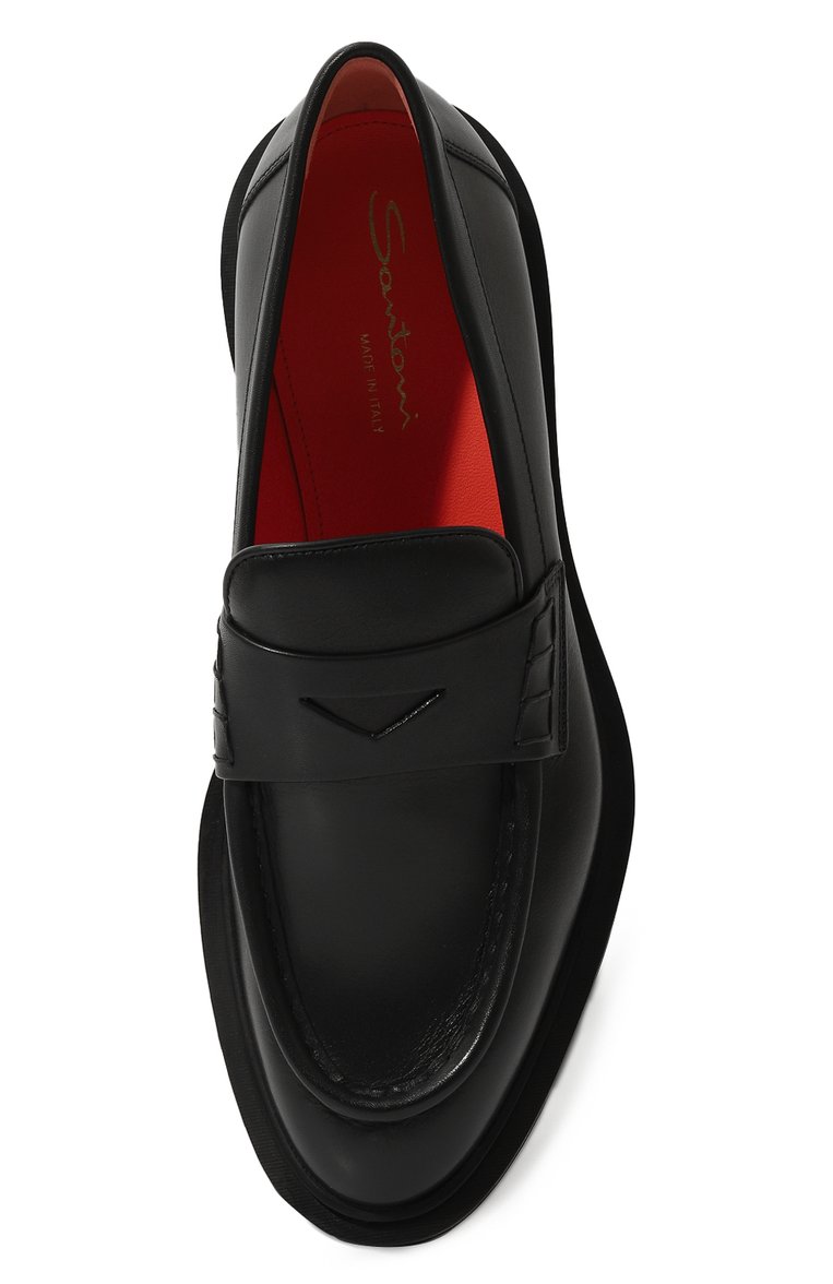Женские кожаные пенни-лоферы SANTONI черного цвета, арт. WUCU59020NERBLESR85 | Фото 6 (Подошва: Платформа; Материал внутренний: Натуральная кожа; Каблук высота: Низкий; Материал внешний: Натуральная кожа)