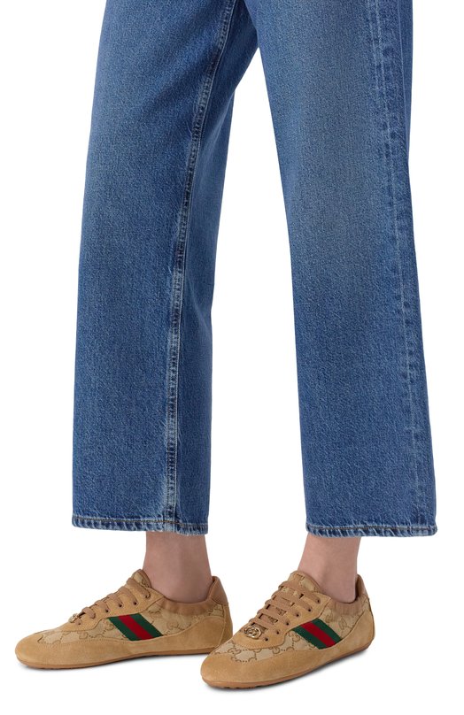 Комбинированные кеды Shift Gucci 857963/AAF10 Бежевый  857963/AAF10 Фото 2