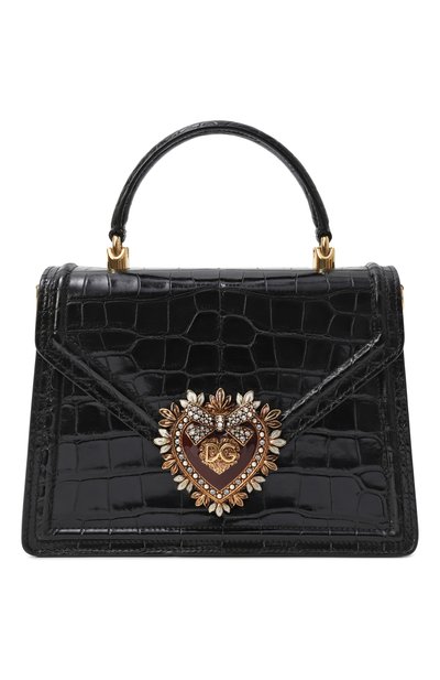Женская сумка devotion small из кожи аллигатора DOLCE & GABBANA, арт. BB6727/A2R08/AMIS