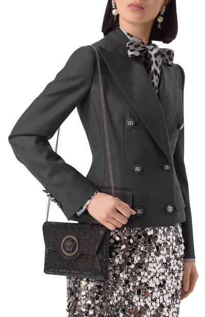 Клатч la medusa VERSACE черного цвета по цене 294500 руб., арт. 1003018/1A06487, фото 2 Клатч la medusa VERSACE, арт. 1003018/1A06487, фото 2