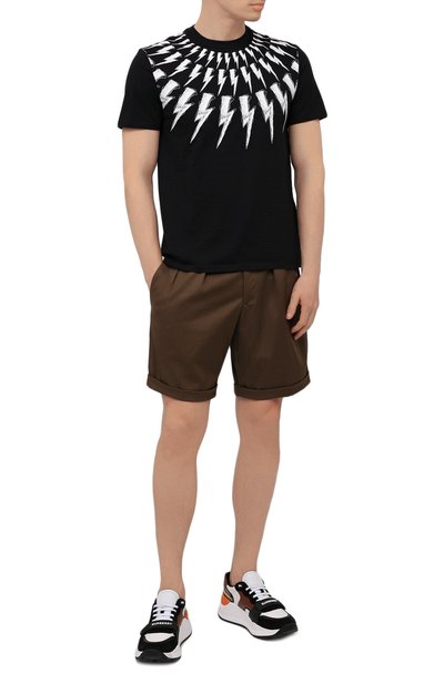 Хлопковые шорты NEIL BARRETT, арт. PBPA832/Q011, фото 2