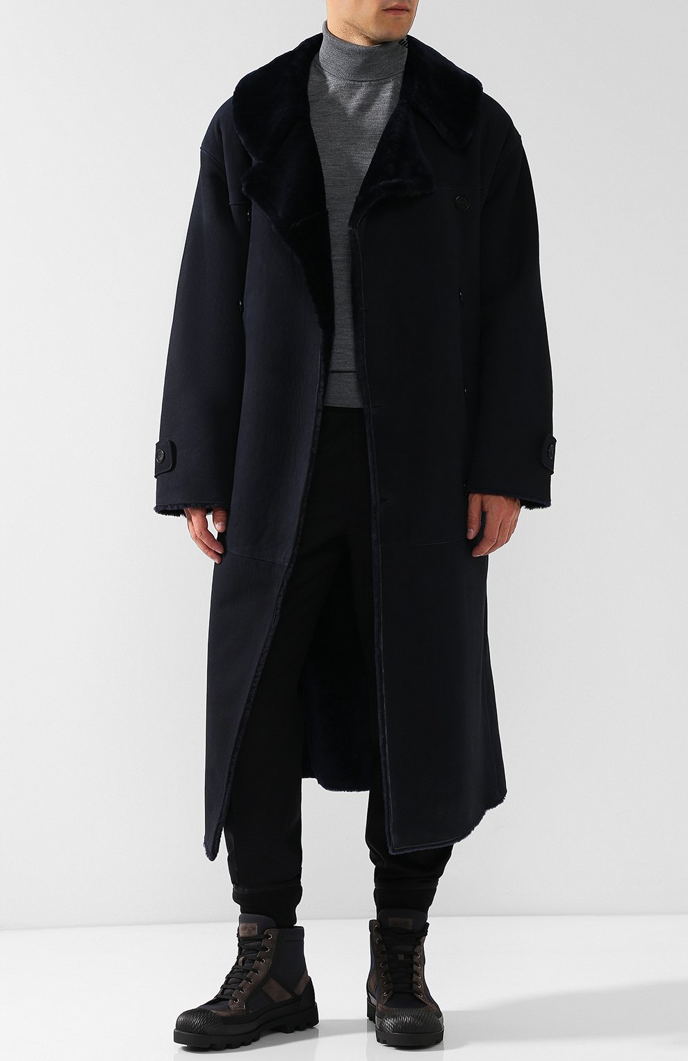 Двубортная дубленка с отложным воротником GIORGIO ARMANI, арт. 1SL02P/1SP26, фото 2