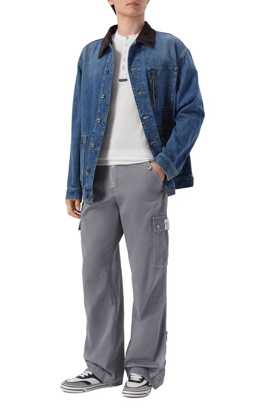 Хлопковая майка-хенли Dolce & Gabbana G8T09T/FU7AV Белый  G8T09T/FU7AV Фото 2