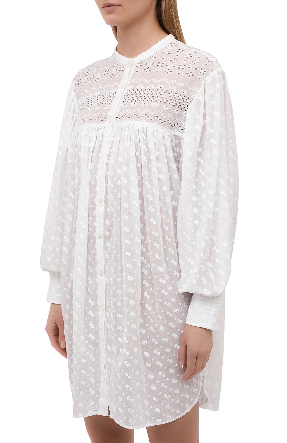 Хлопковое платье ISABEL MARANT ETOILE белого цвета по цене 53950 руб., арт. R01928-21P032E/TILALIA, фото 3 Хлопковое платье ISABEL MARANT ETOILE, арт. R01928-21P032E/TILALIA, фото 3