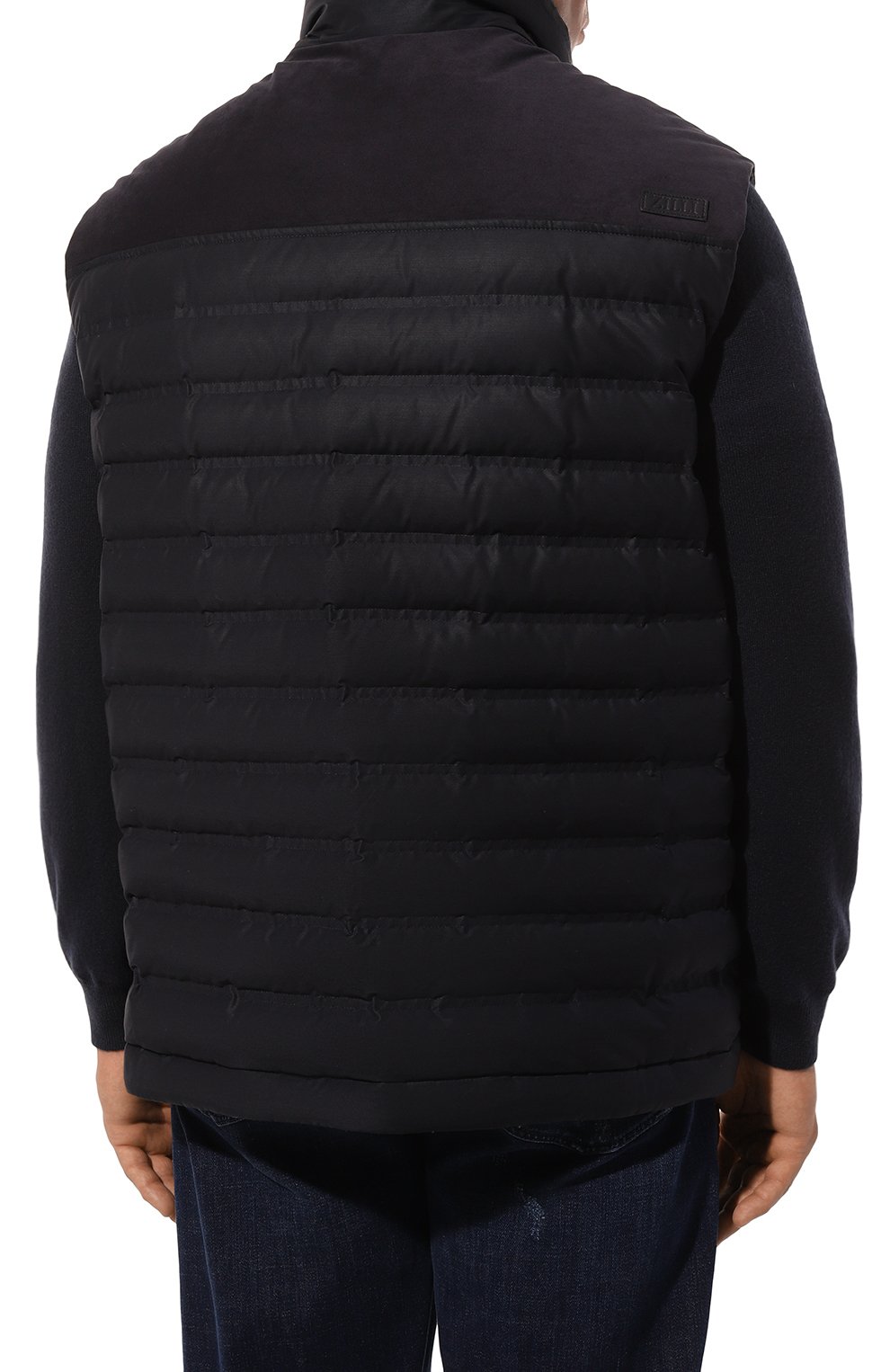 Пуховый жилет ZILLI темно-синего цвета по цене 486500 руб., арт. PGZ111M03024045UA/62, фото 4 Пуховый жилет ZILLI, арт. PGZ111M03024045UA/62, фото 4