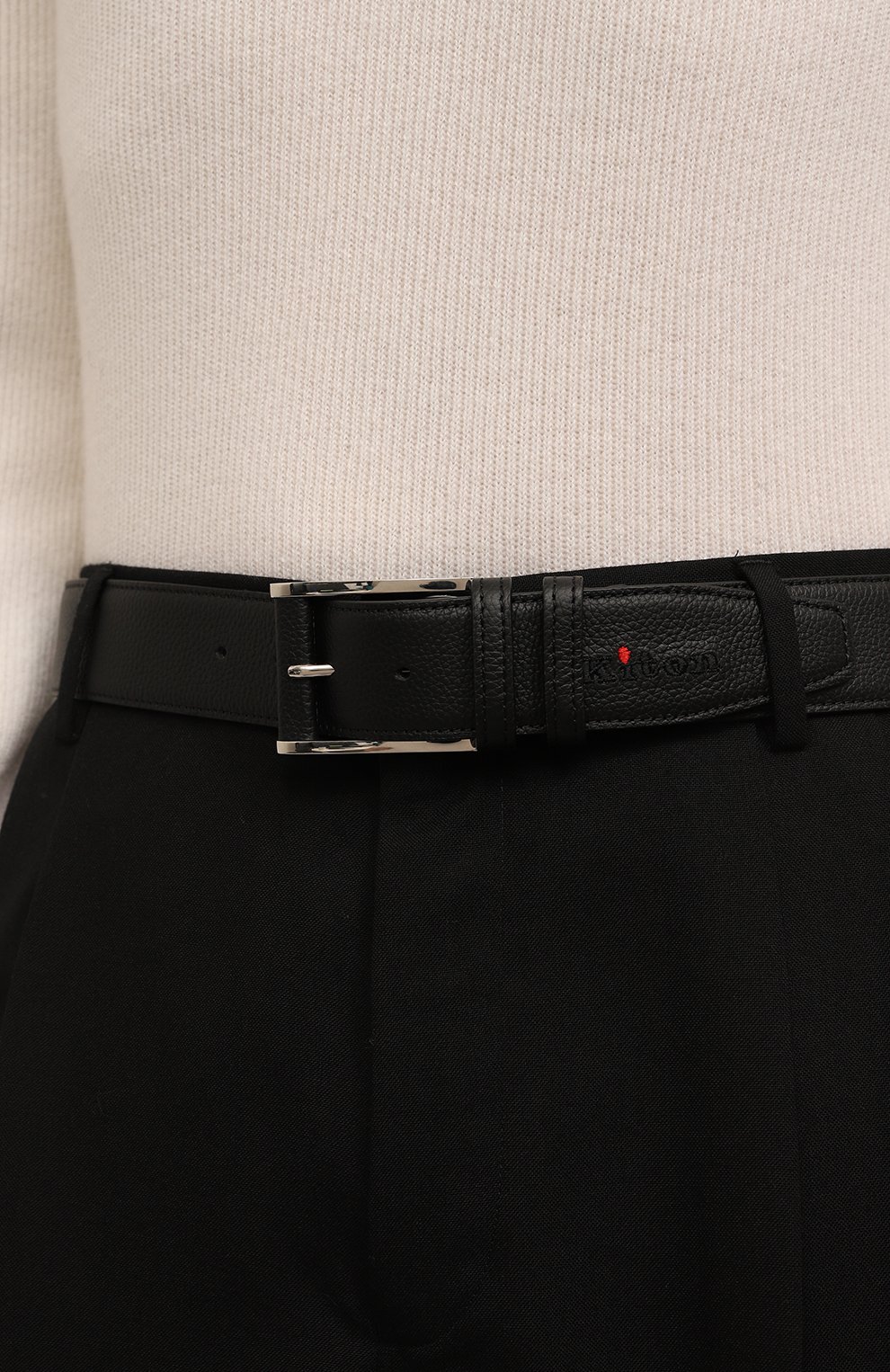 Кожаный ремень KITON черного цвета по цене 96800 руб., арт. USC7140N0109803, фото 2 Кожаный ремень KITON, арт. USC7140N0109803, фото 2