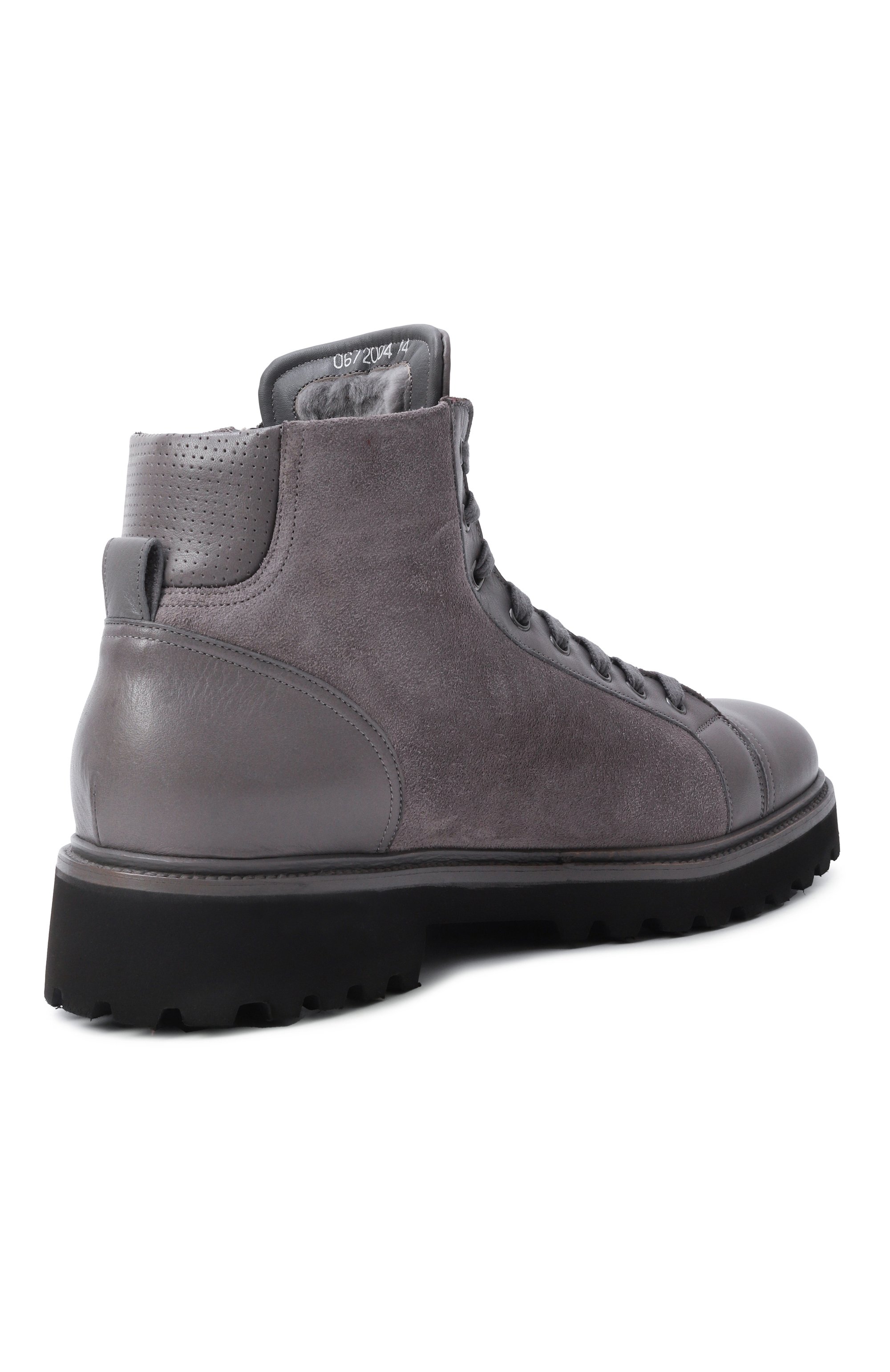 Кожаные ботинки W.GIBBS серого цвета по цене 58350 руб., арт. 0672004/SAVANA/CAM0SCI0 FUR, фото 5 Кожаные ботинки W.GIBBS, арт. 0672004/SAVANA/CAM0SCI0 FUR, фото 5