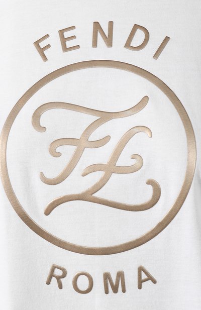 Хлопковая футболка FENDI белого цвета по цене 29550 руб., арт. FAF073 AA4G, фото 5 Хлопковая футболка FENDI, арт. FAF073 AA4G, фото 5