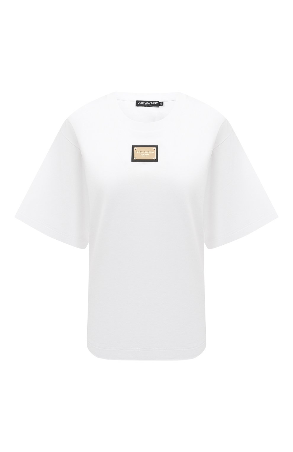 Хлопковая футболка DOLCE & GABBANA белого цвета по цене 72050 руб., арт. F8U11T/HU7H8, фото 1 Хлопковая футболка DOLCE & GABBANA, арт. F8U11T/HU7H8, фото 1
