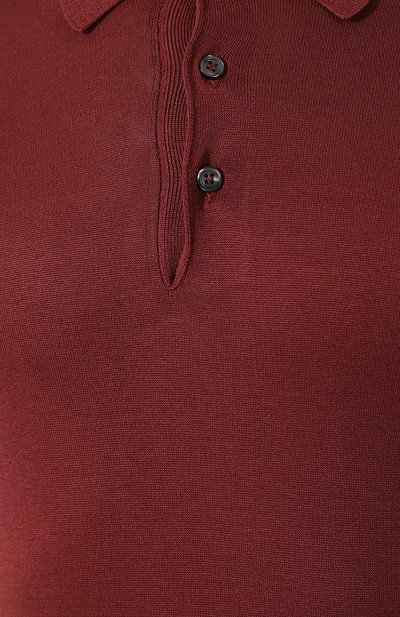 Шелковое поло ANDREA CAMPAGNA бордового цвета по цене 26700 руб., арт. 43111/23503*, фото 5 Шелковое поло ANDREA CAMPAGNA, арт. 43111/23503*, фото 5