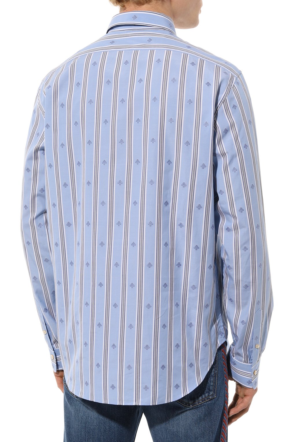 Хлопковая рубашка GUCCI голубого цвета по цене 79200 руб., арт. 568356 ZABOB, фото 4 Хлопковая рубашка GUCCI, арт. 568356 ZABOB, фото 4