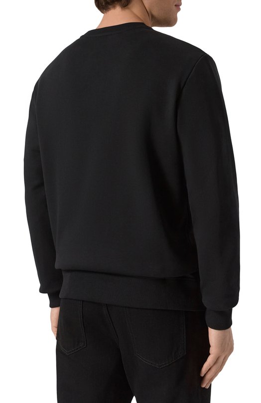Хлопковый свитшот Balmain FH1JS155/JB13 Чёрный  FH1JS155/JB13 Фото 4